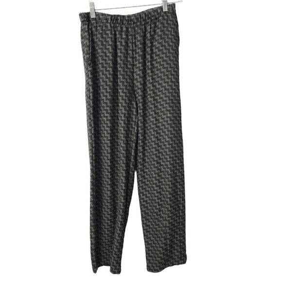 Gershon Bram Pants Size Small Grey Black Straight Leg Lagenlook Elastic Waist - Picture 1 of 10